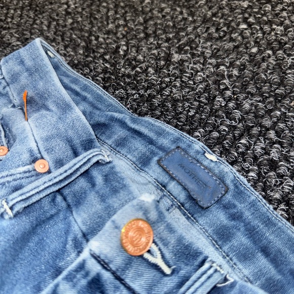 MOTHER The Looker Ankle Fray High Waisted Jeans 25 Light Wash - Picture 3 of 10